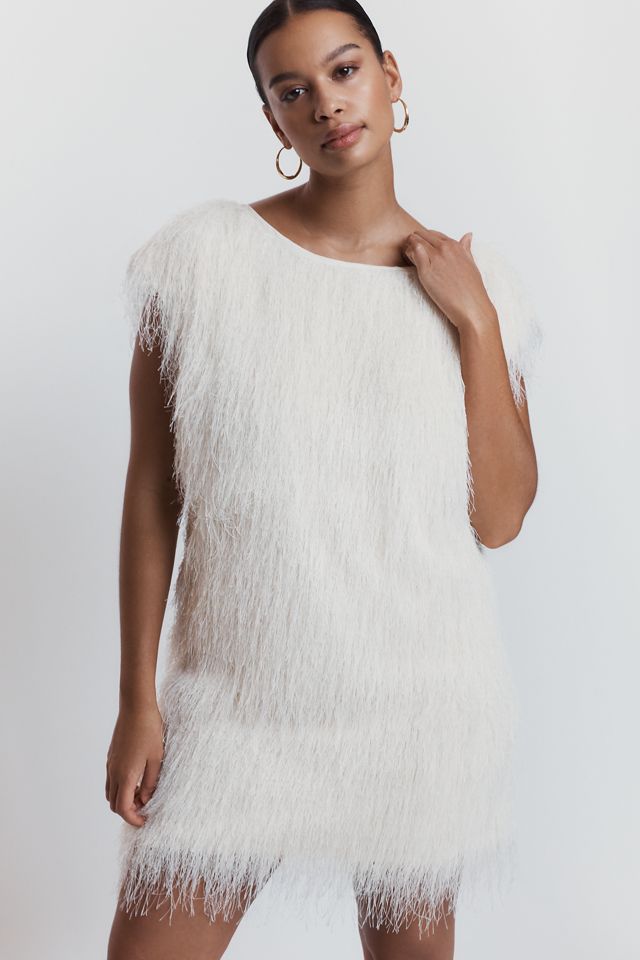 By Anthropologie Fringed Shift Dress #9