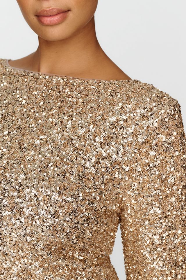 Mini Abito in Maglia con Paillettes Metalliche Maeve #7