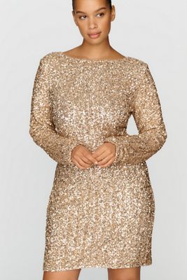 Maeve Metallic Sequined Knit Mini Dress