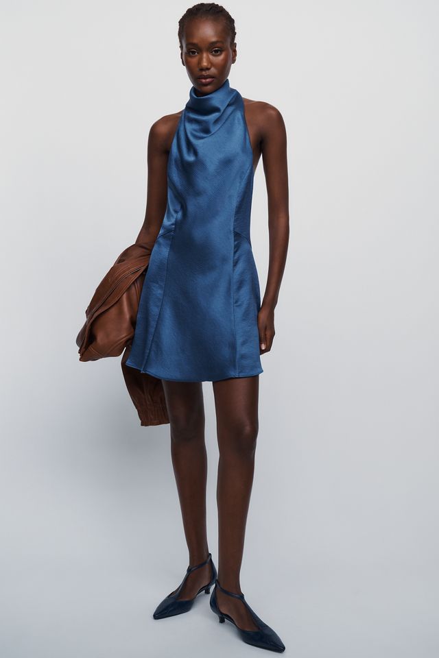 By Anthropologie High Neck Cowl Mini Dress #3