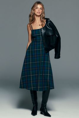 By Anthropologie Kariertes A-Linien-Minikleid
