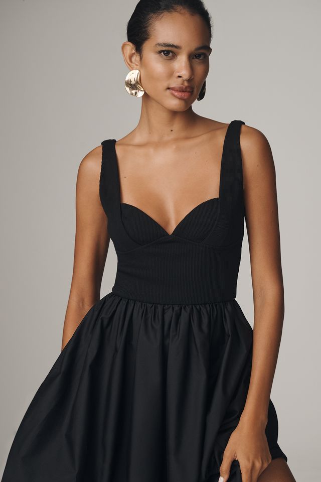 ESTHÉ Sleeveless Sweetheart Ribbed Poplin Midi Dress #2