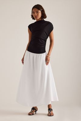 Vestido Maxi Drapeado de Dos Tonos ESTHE