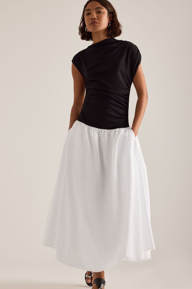 Vestido Maxi Drapeado de Dos Tonos ESTHE #2