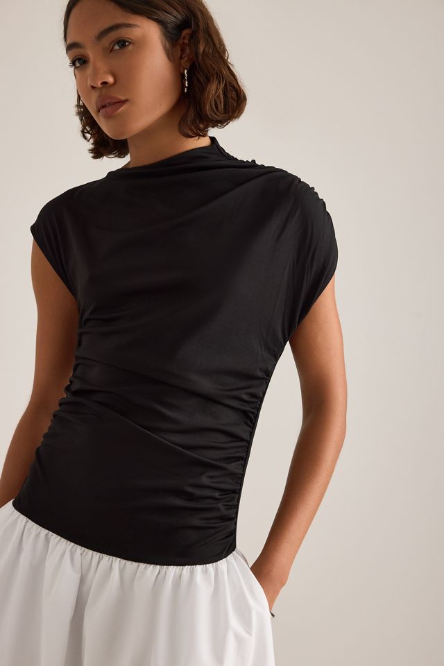 Vestido Maxi Drapeado de Dos Tonos ESTHE #4
