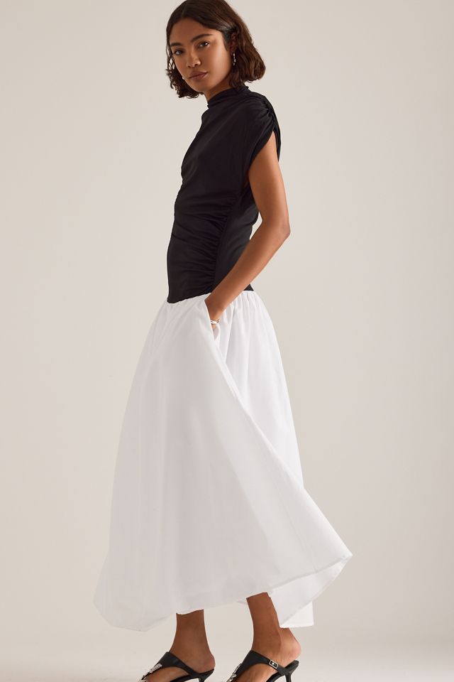 Vestido Maxi Drapeado de Dos Tonos ESTHE #3