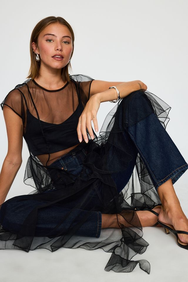ESTHE Sheer Tulle Frill Overdress #6