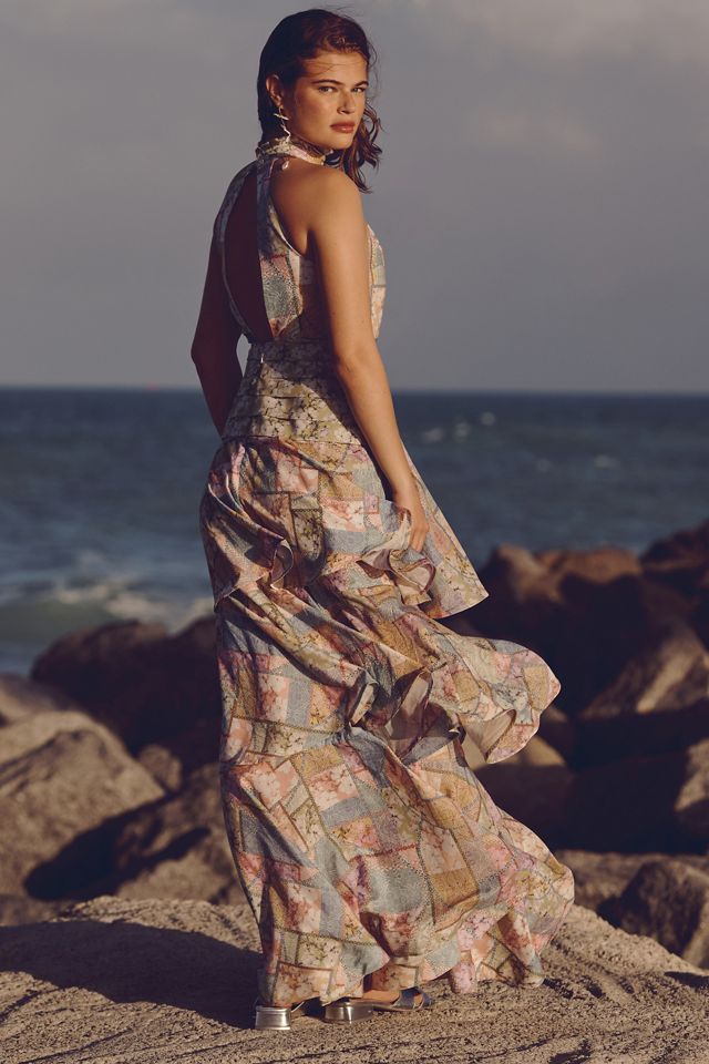 Aqua Blu Joan Halter Tiered Maxi Dress | Anthropologie