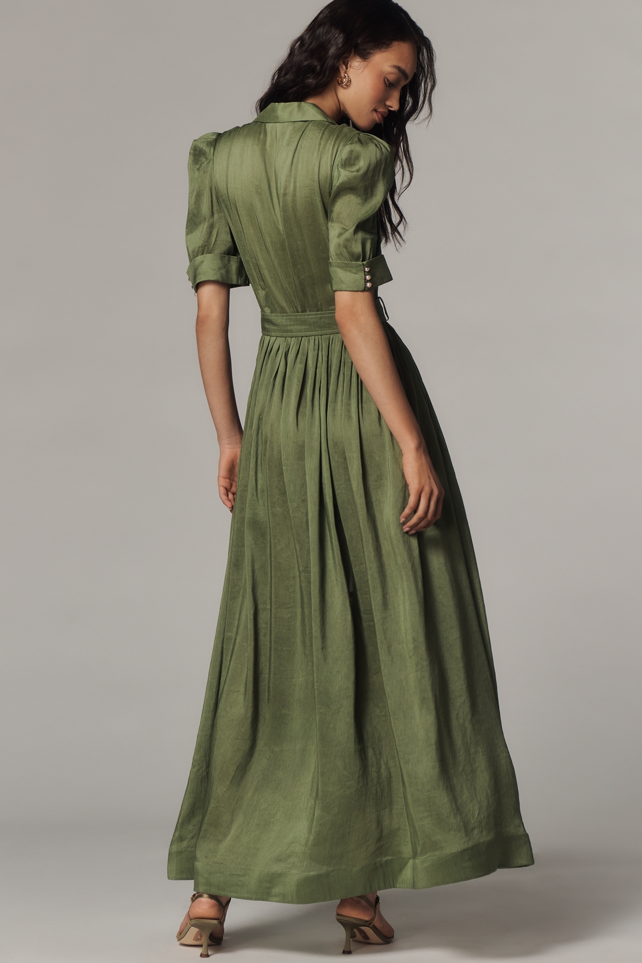 Aqua Blu Eloise Linen Silk Midi Dress