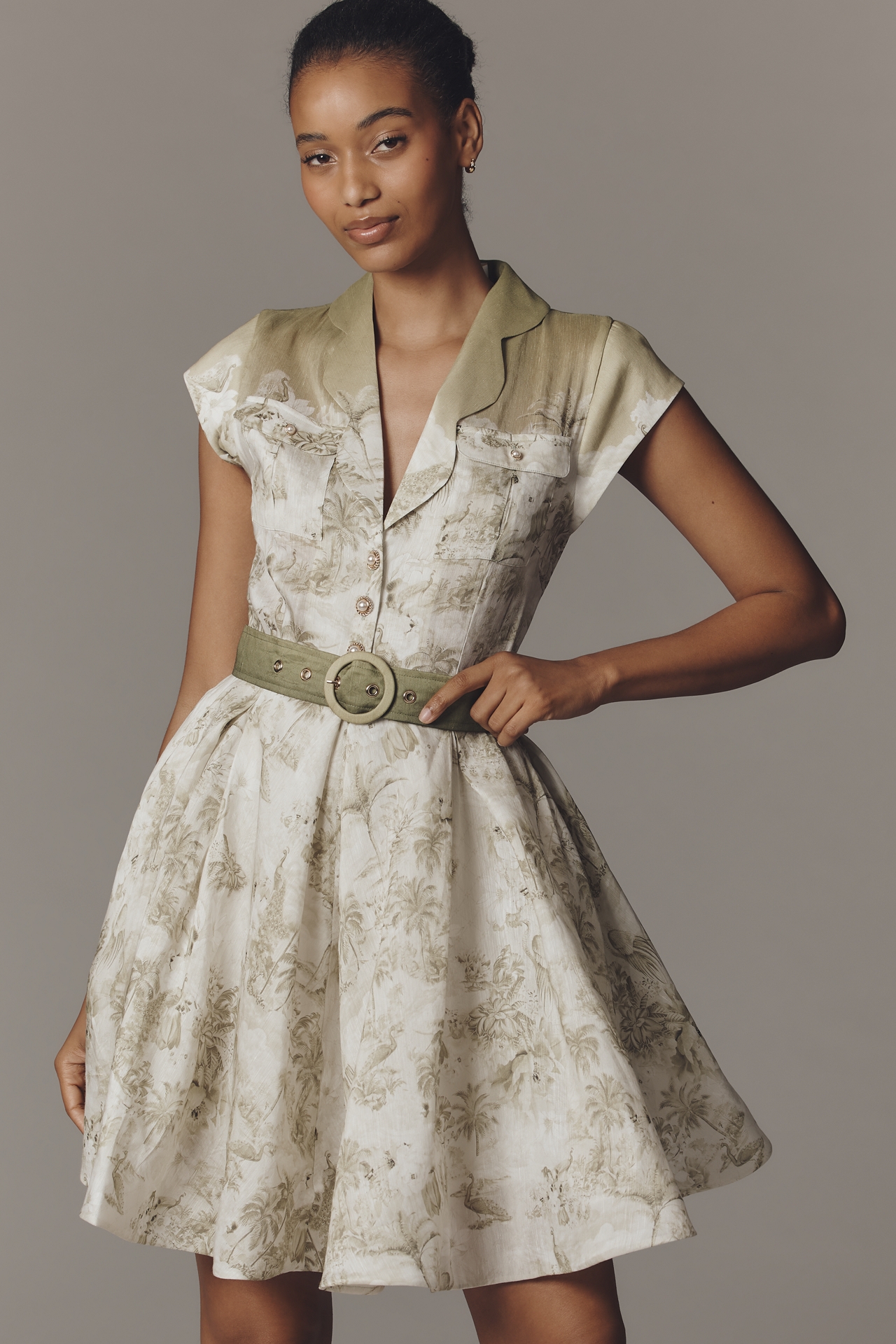 Aqua Blu Juliette Linen Mini Dress