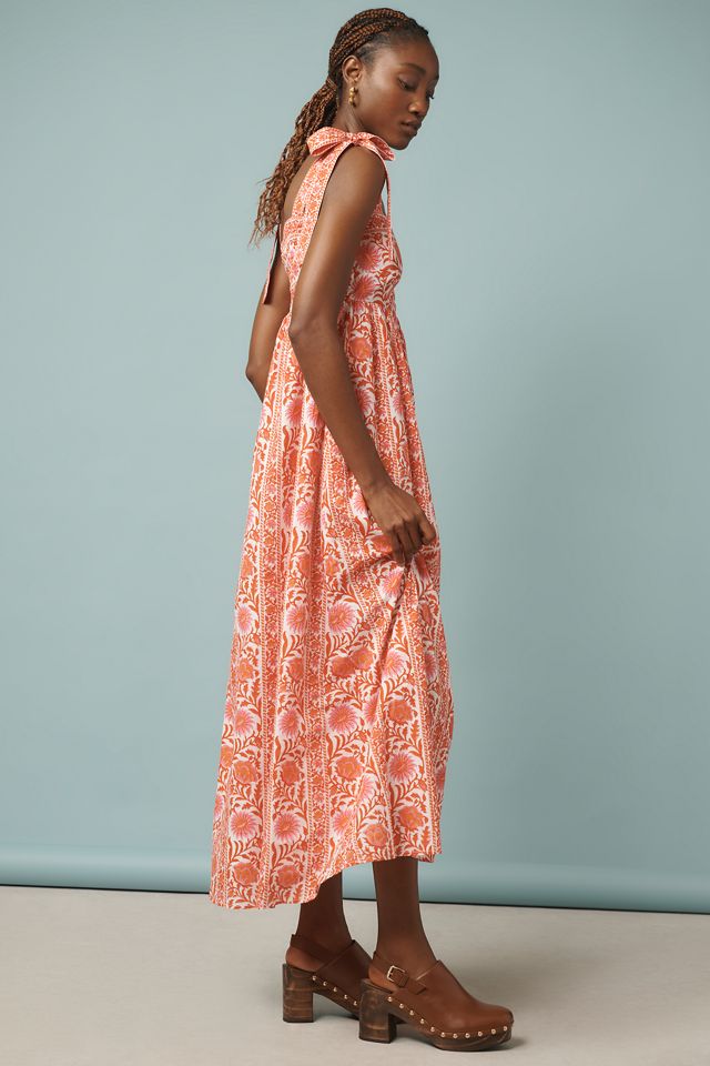 pink city prints athens dress Alicia Dress | White, Blue, Pink & Green Floral Maxi