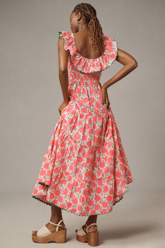 Pink City Prints Susie Neon Poppy Maxi Dress #1