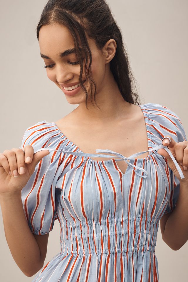 Pink City Prints Katie Sweetheart Tiered Midi Dress #1