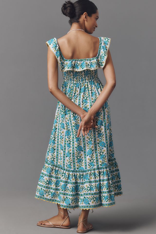 Pink City Prints Carrie Sleeveless Ruffled Midi Dress #1