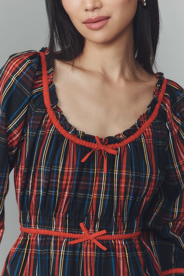 Pink City Prints Agatha Scoop-Neck Ruffle-Hem Midi Dress #1