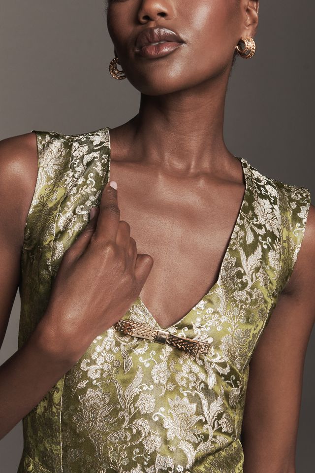 Maeve Sleeveless Brocade Shift Mini Dress #1