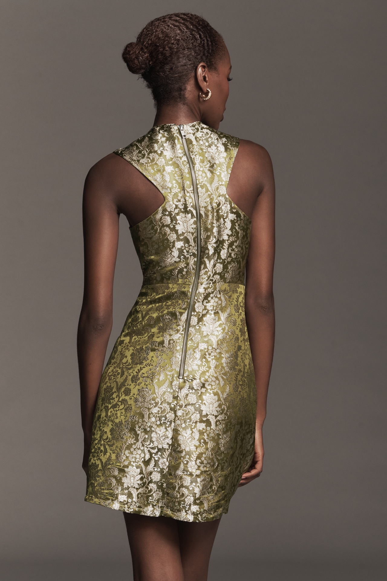 Maeve Sleeveless Brocade Shift Mini Dress