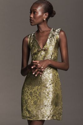 Maeve Sleeveless Brocade Shift Mini Dress