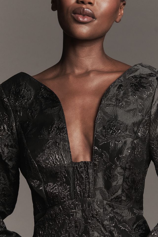 Maeve Long-Sleeve V-Neck Babydoll Mini Dress #2