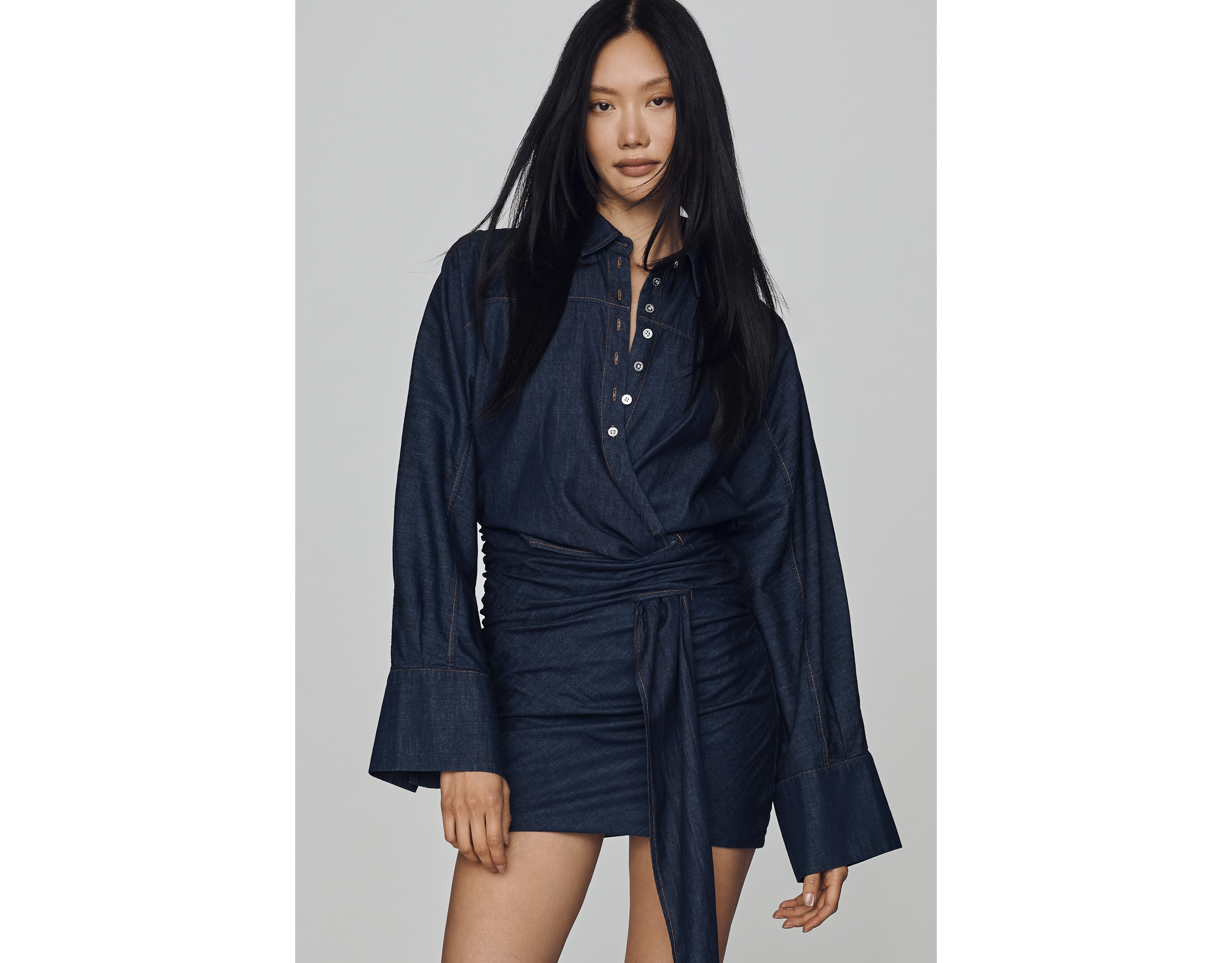 7 For All Mankind 100% Cotton Collared Mini Dress