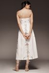 Aston Studio Maggie Harper Linen Blend Strapless Midi Dress