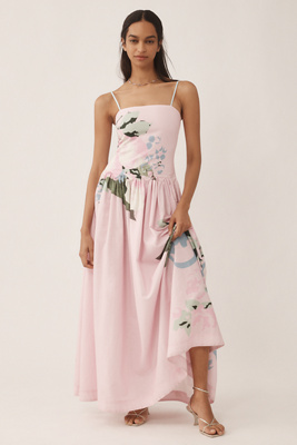 Cordelia Aston Studio Cordelia Drop-Waist Linen Cotton Dress | Anthropologie