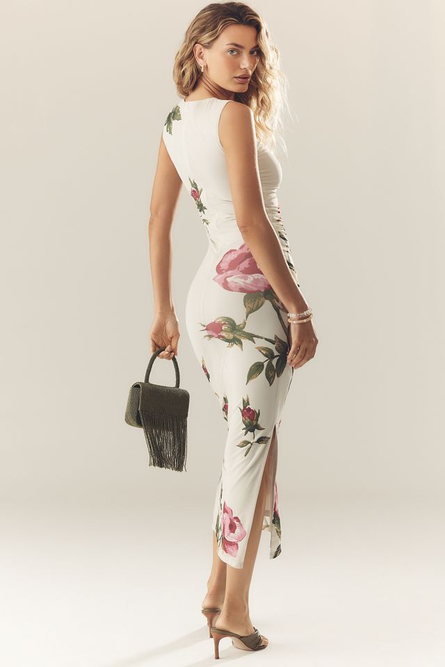 Aston Studio Ariel Sleeveless Fitted Mesh Midi Dress #2