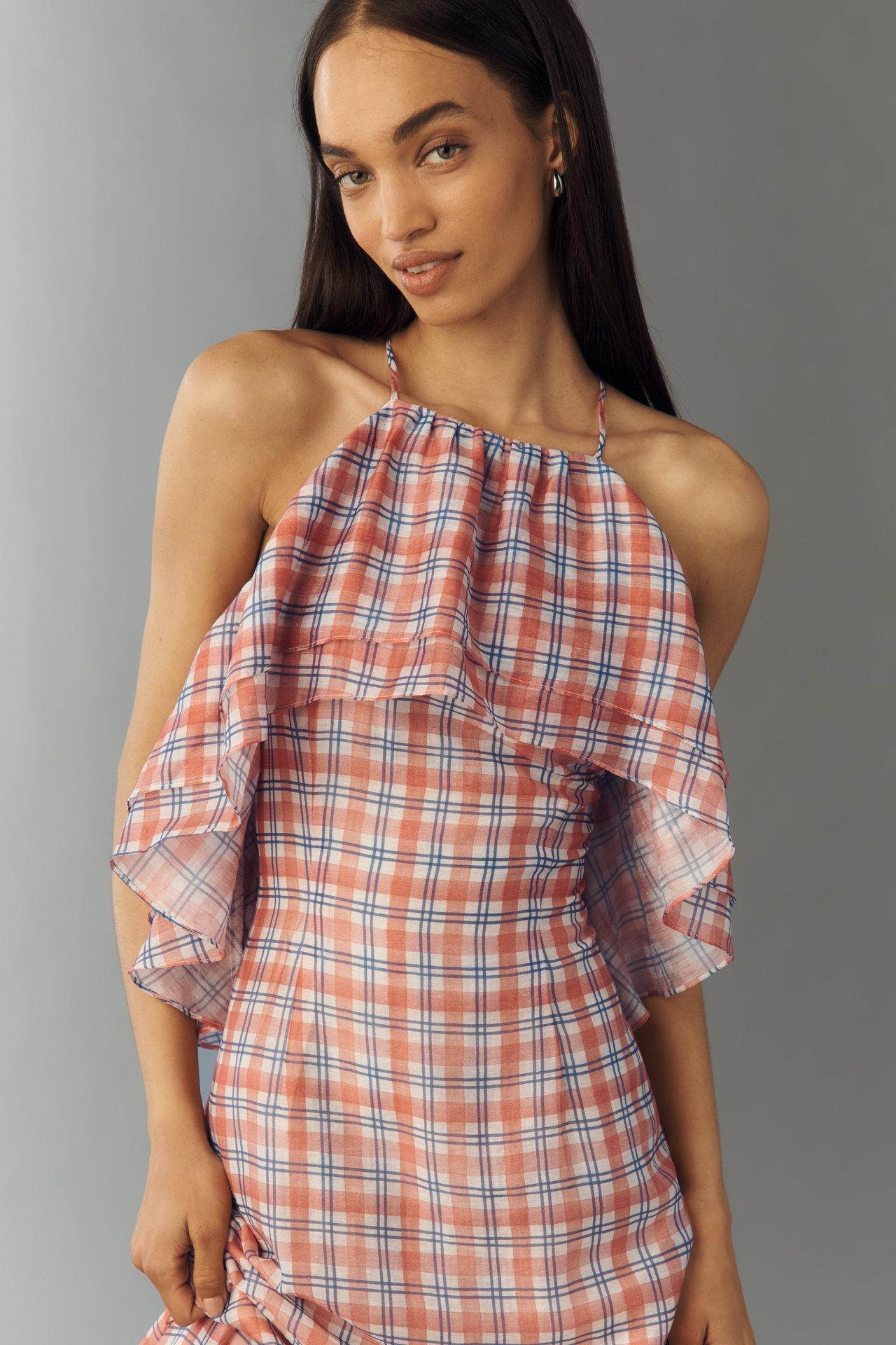 Aston Studio Romane Ruffle Maxi Dress