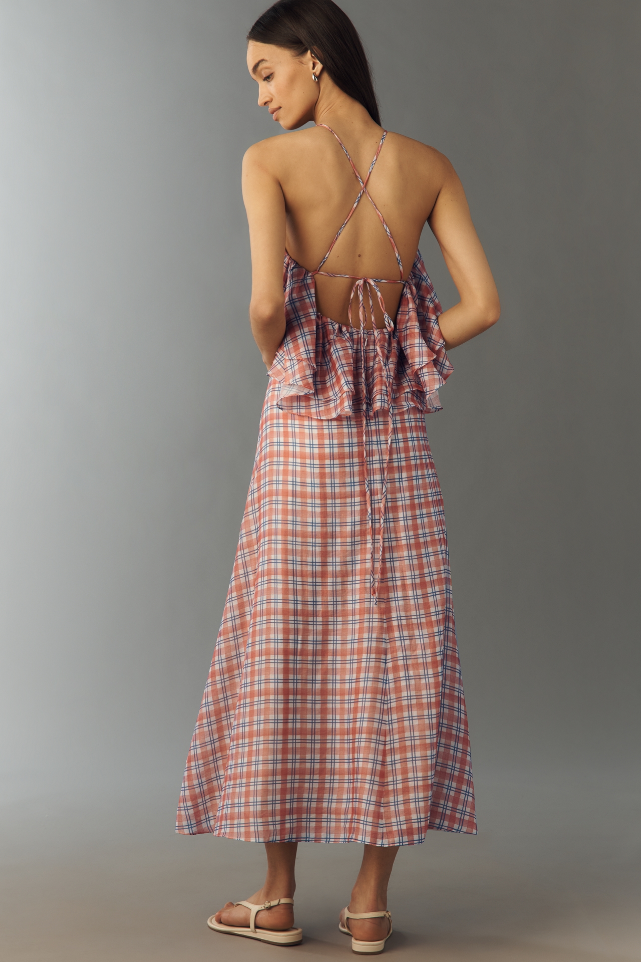 Aston Studio Romane Ruffle Maxi Dress
