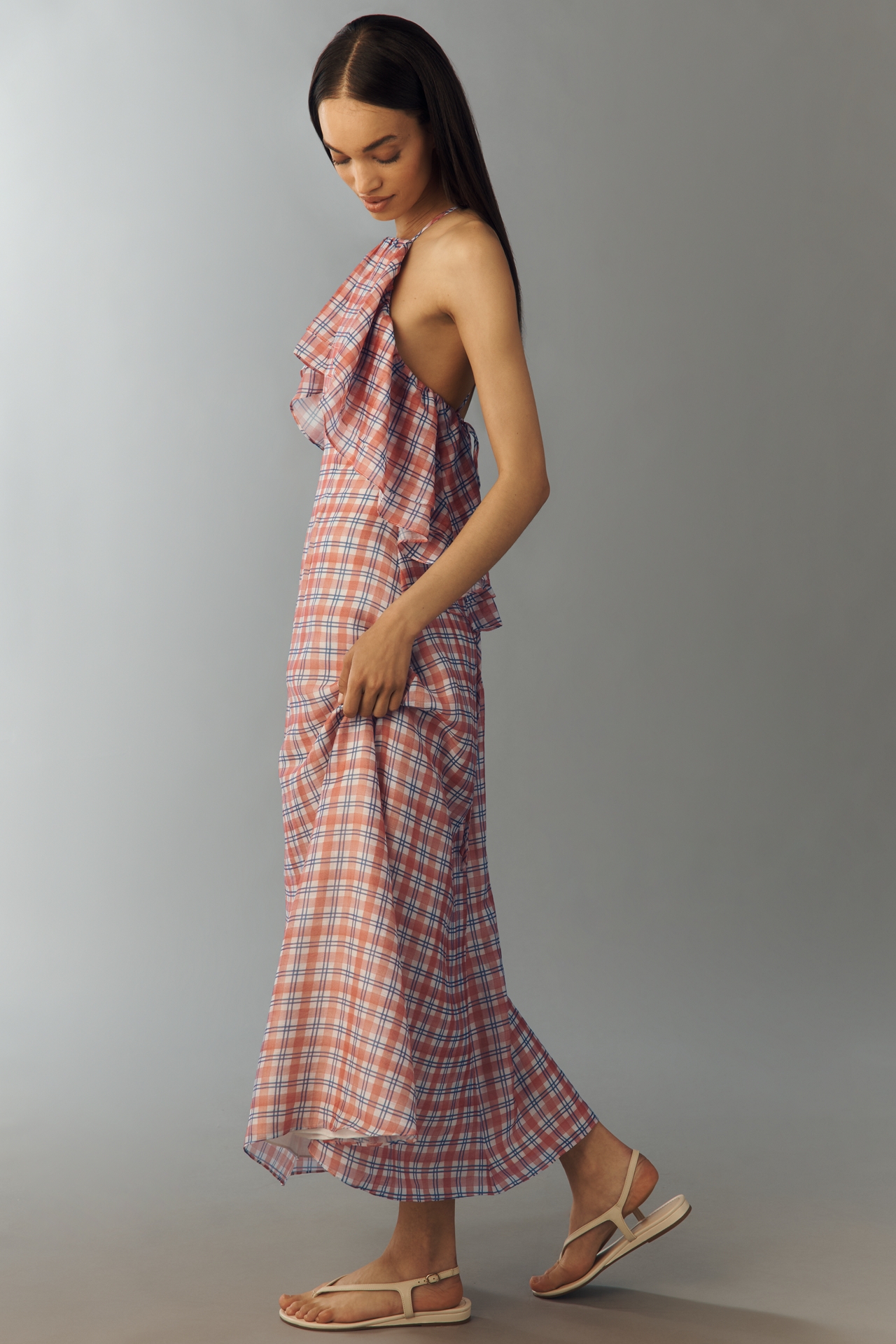 Aston Studio Romane Ruffle Maxi Dress