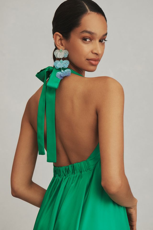 BONDI BORN Tropea Silk Halter Maxi Dress | Anthropologie