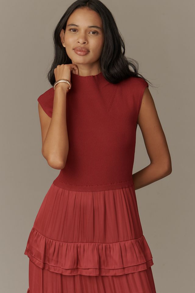 Derek Lam 10 Crosby Klea Mock-Neck Tiered Maxi Dress #2