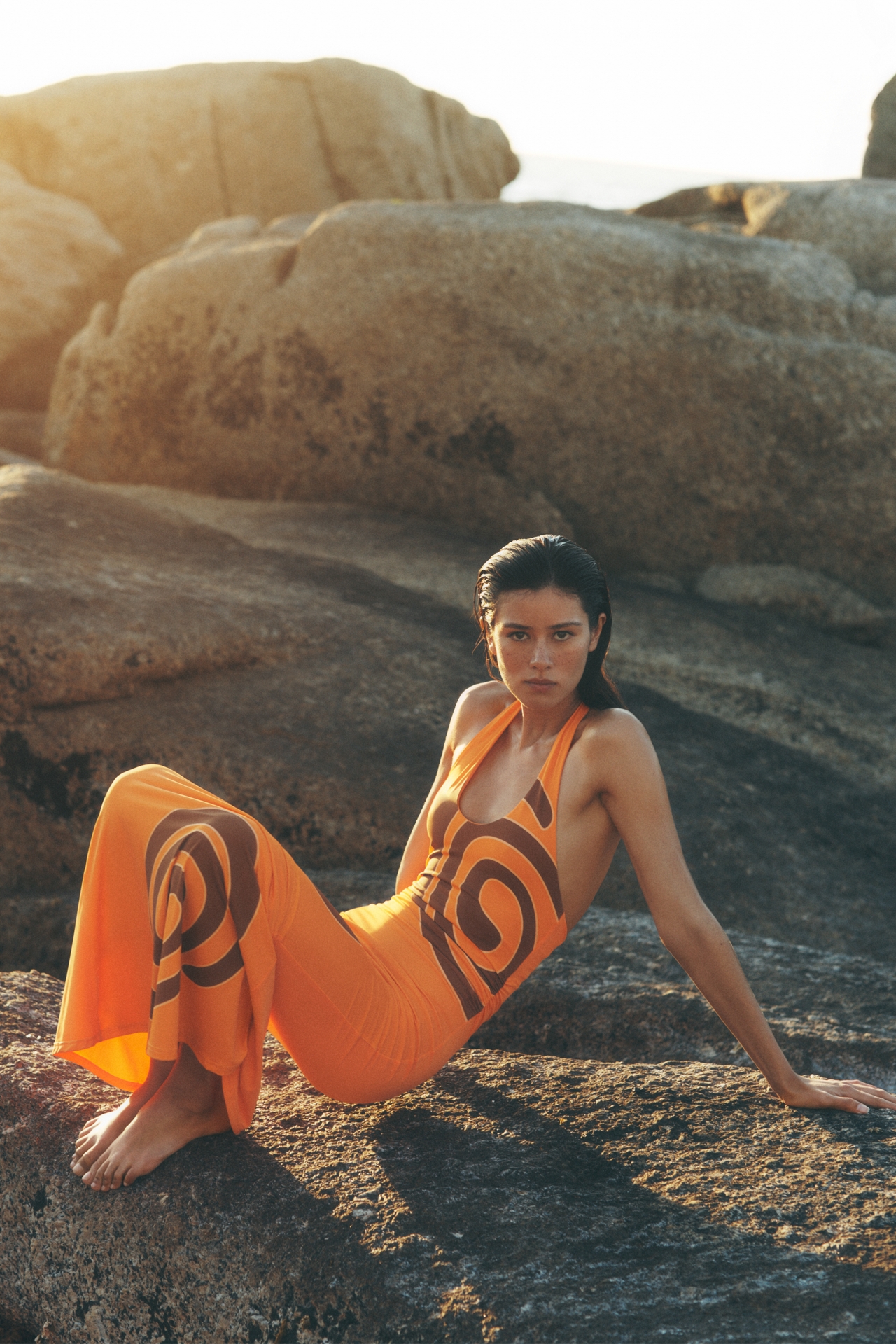 The Wolf Gang Giro Halter Mesh Dress