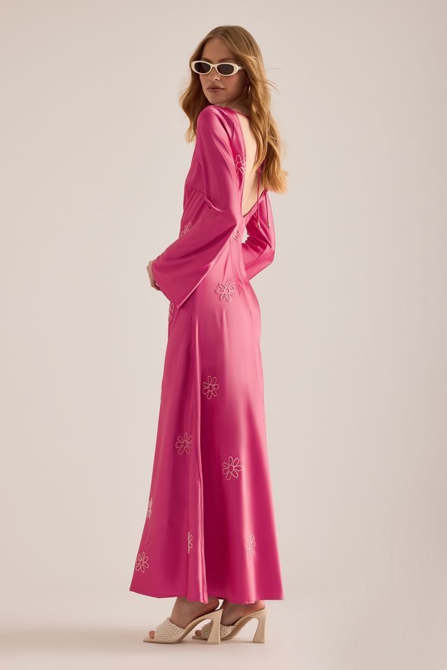 Vestido Maxi de Satén con Flores de Cuentas Zephora de The Wolf Gang #2