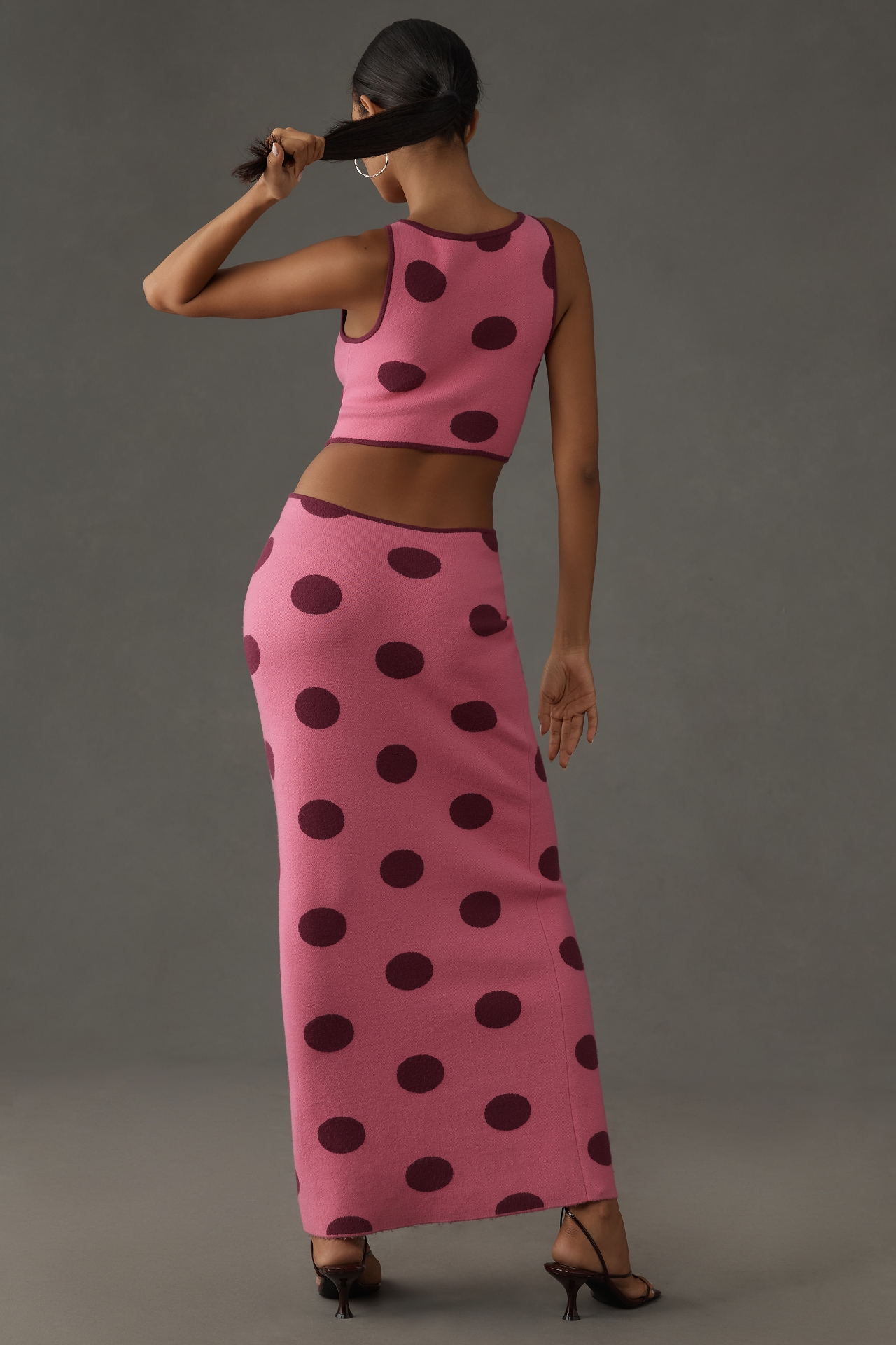 The Wolf Gang Mira Sleeveless Knit Dot Maxi Dress