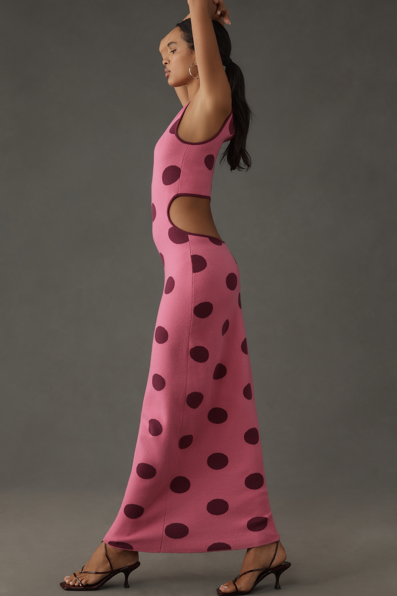 The Wolf Gang Mira Sleeveless Knit Dot Maxi Dress