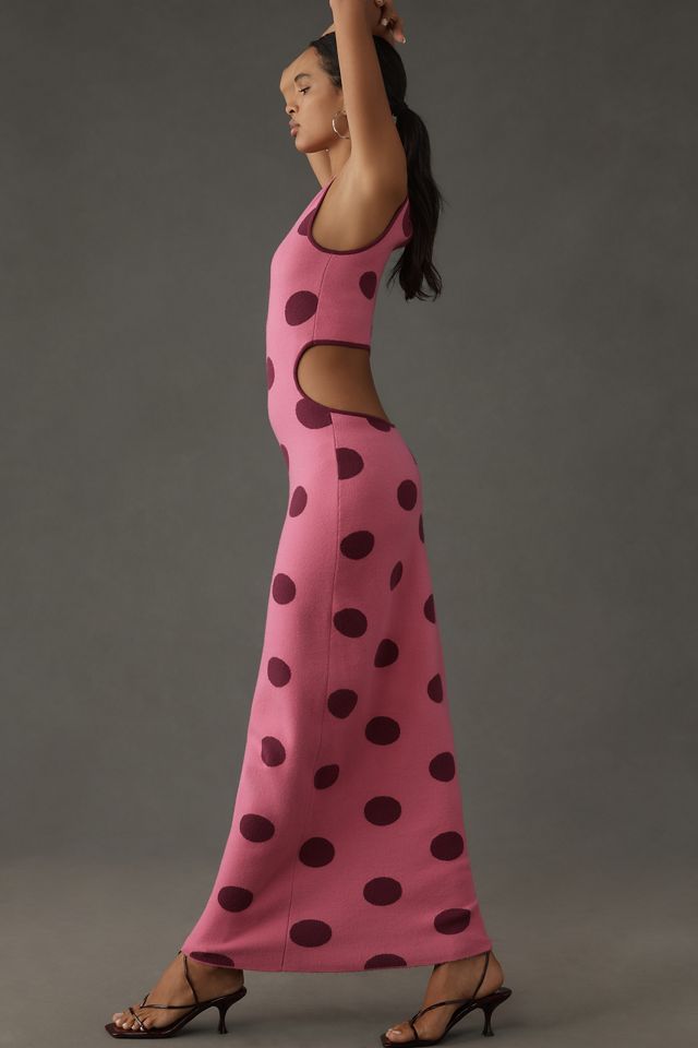 The Wolf Gang Mira Sleeveless Knit Dot Maxi Dress #3