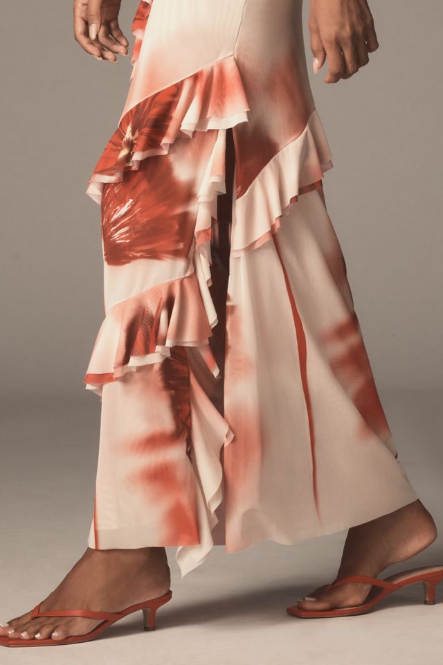Especia Glowvine One-Shoulder Mesh Maxi Dress #1
