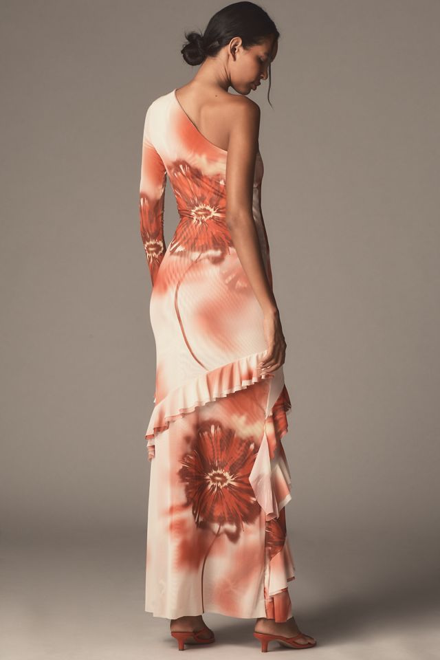 Especia Glowvine One-Shoulder Mesh Maxi Dress #2