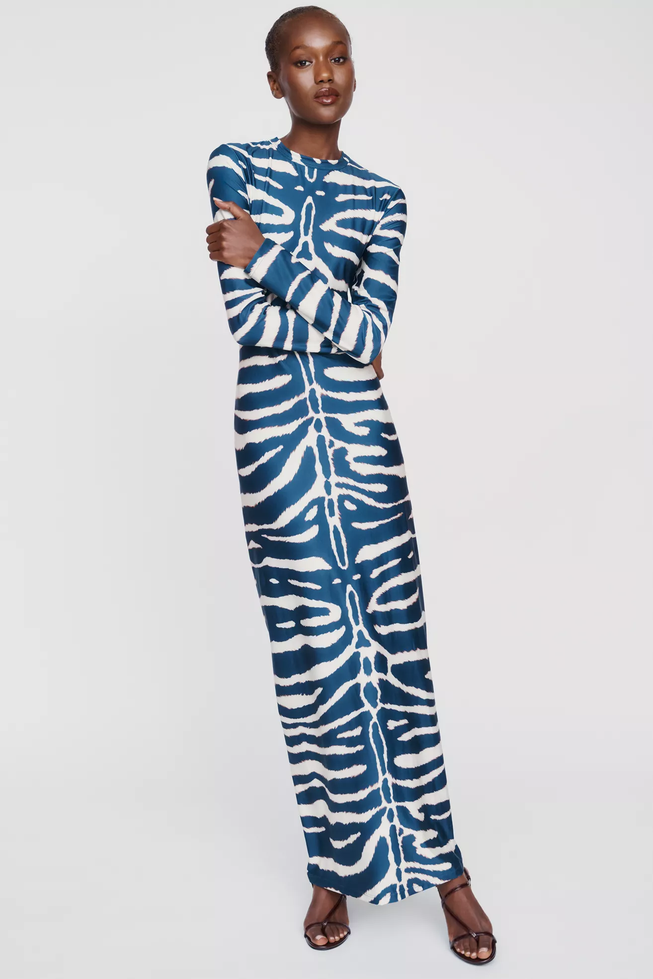 Especia Animal Print Fitted Maxi Dress