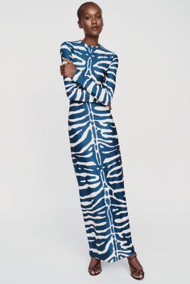 Especia Animal Print Fitted Maxi Dress