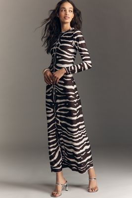 Especia Animal Print Fitted Maxi Dress