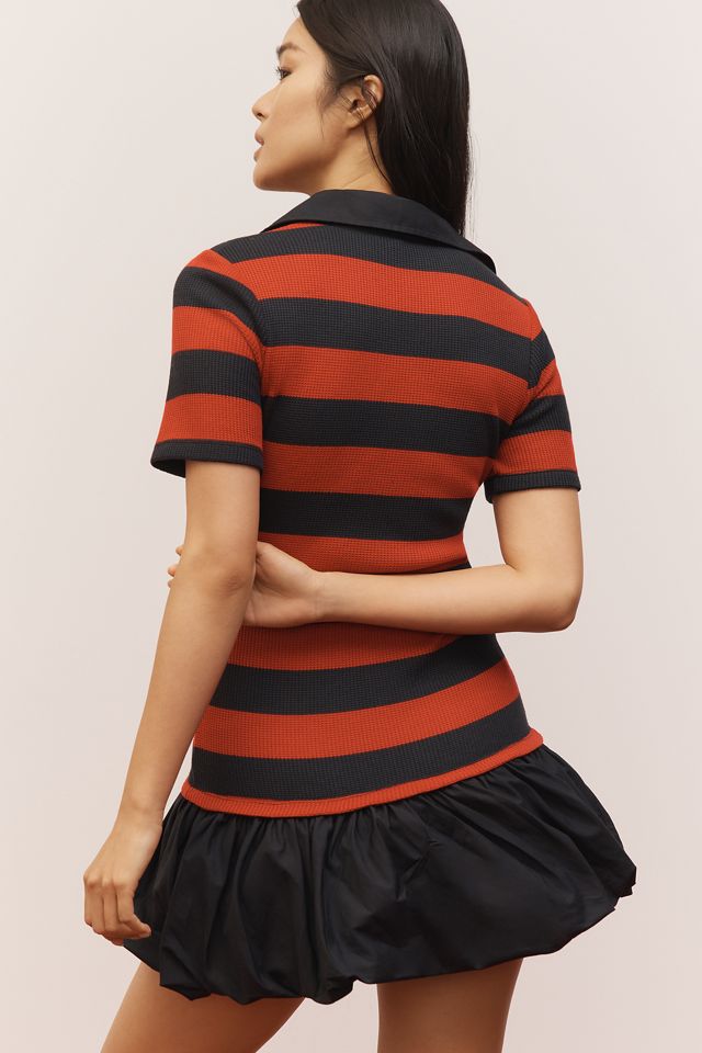 Maeve Bubble-Hem Twofer Mini Dress #2