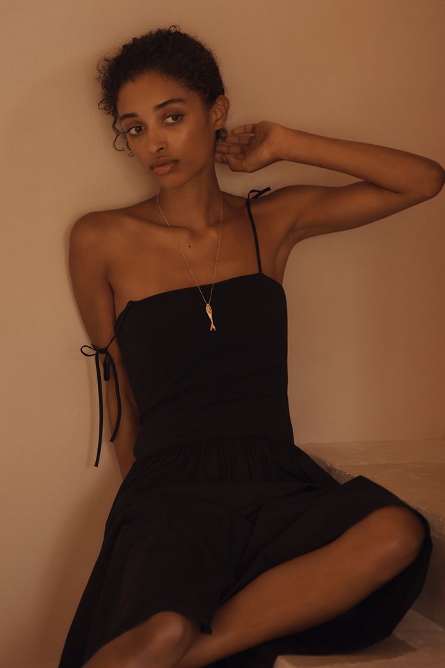 By Anthropologie Square-Neck Twofer Midi Dress #1