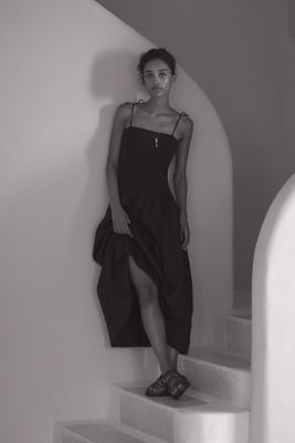 By Anthropologie Square-Neck Twofer Midi Dress