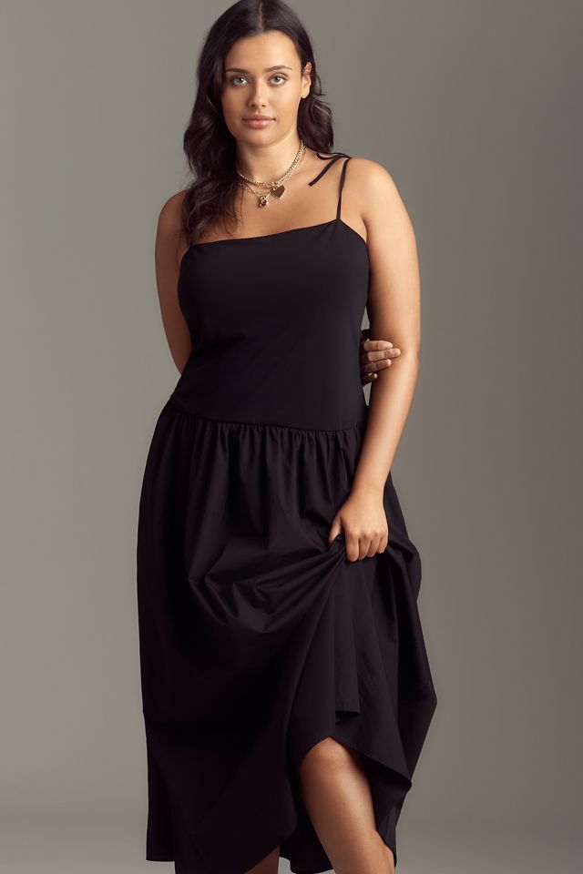 By Anthropologie Square-Neck Twofer Midi Dress #7
