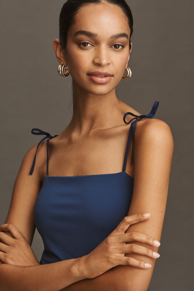 By Anthropologie Square-Neck Twofer Midi Dress