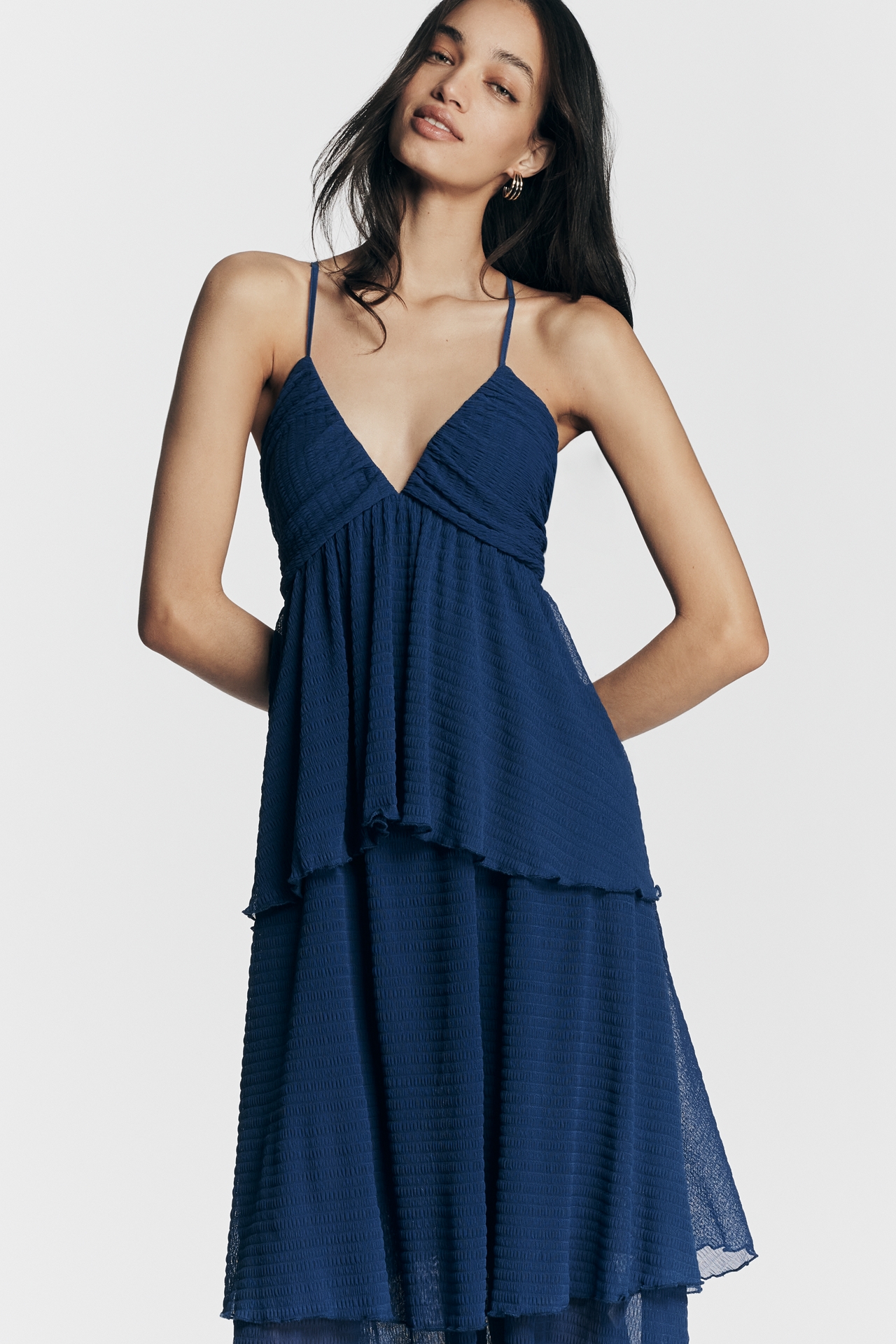 By Anthropologie Layered V-Neck Midi Dress
