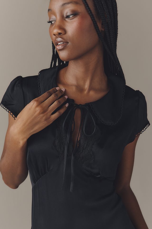 By Anthropologie Collared Short-Sleeve Midi Dress #1