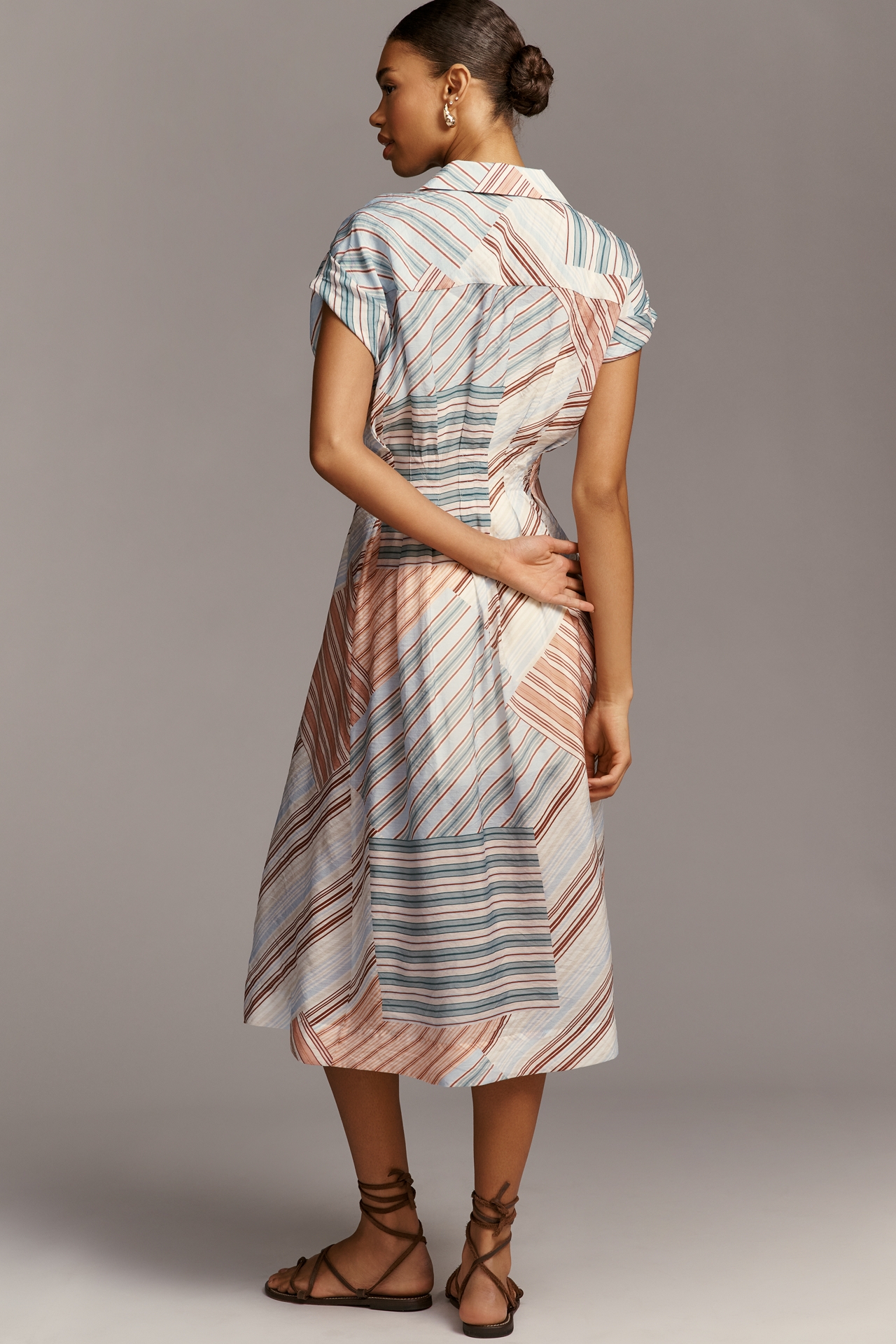 Maeve Sleeveless Printed Midi Shirt Dress